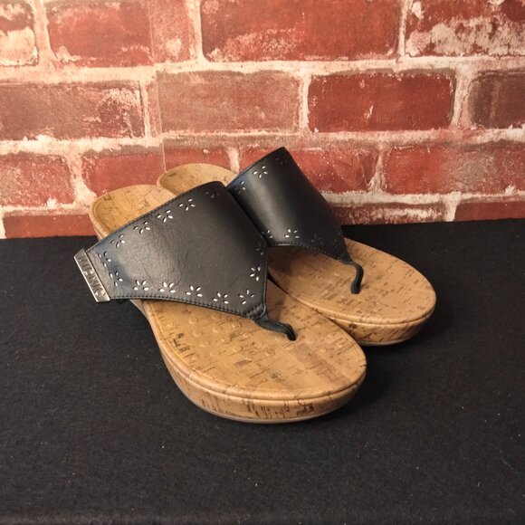 Vionic Anitra Womens Sandals Size 9 Anitra Black Cork Wedge Platform - Picture 1 of 7